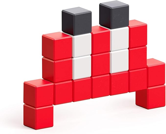 PIXIO Mini Monster Crabb Story Series 21 Magnetic Blocks Stress Relief Construction Toy, Building Blocks in 8-bit Pixel Art, Creativity for Kids, Fidget Toy