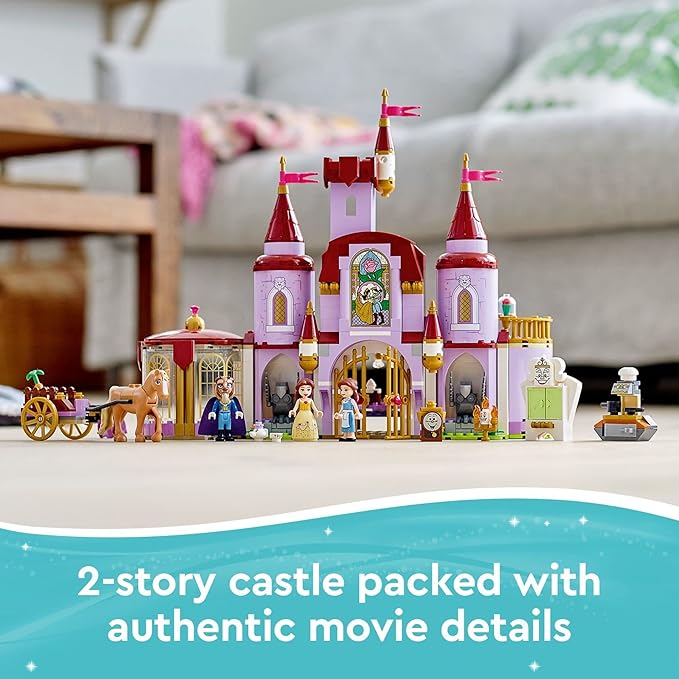 LEGO Disney Belle and The Beast’s Castle 43196 Building Toys from The Beauty and The Beast Movie with Horse Toy, Plus Princess & Prince Mini Dolls