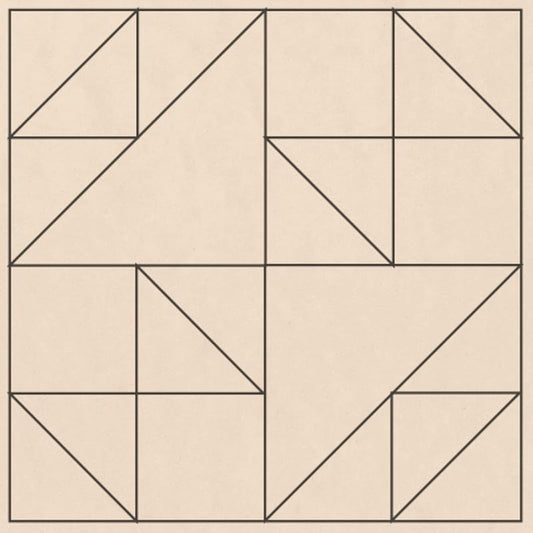 Unfinished Barn Quilt Square Wooden Sign, Country Decor Canvas Quilts Blocks (9 inches, Old Maids Puzzle)