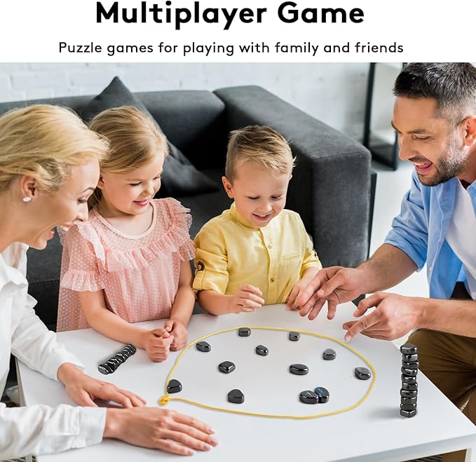 Magnetic Chess Game with Stones, Magnet Game, Puzzle Strategy Family Games, Party Travel Desktop Educational Games for Kids and Adults, Gifts for All Age, Valentine's Day, Easter Gifts