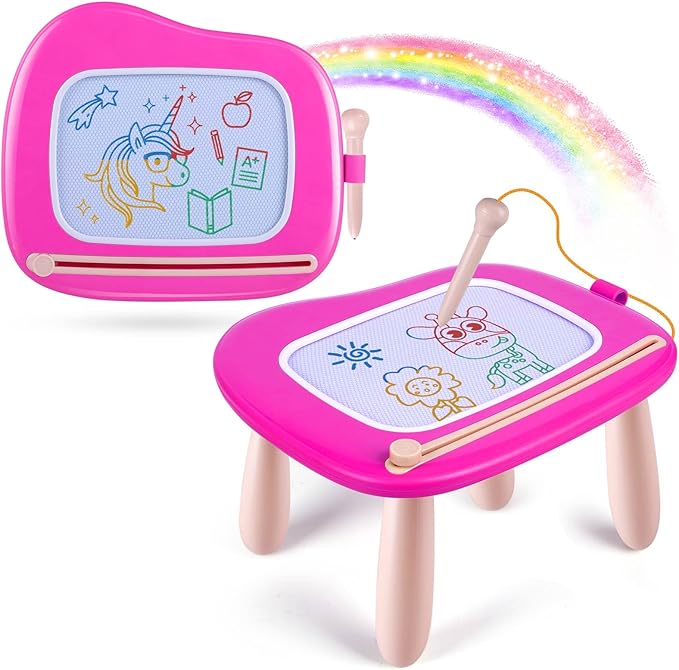 Smasiagon Toddler Girl Toys Age 1-2 Year Old Boys Girls, Magnetic Drawing Pad Doodle Board Educational Learning Toys for 1 2 3 Year Old Boys Girls Gifts Christmas Birthday Gifts (Pink)