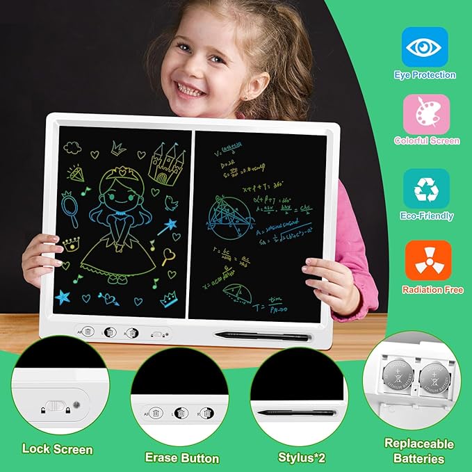 LCD Writing Tablet,18 Inch Large Writing Board with Stand LCD Drawing Tablet Educational Learning Toys Gifts for 3-12 Year Old Kids Adults Suitable for Home School Office