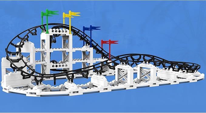 CDX Blocks: Little Dipper - 324 Pcs, Building Brick Set, Gravity Powered Roller Coaster Model, Promotes STEM Learning