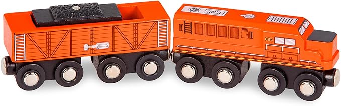 Battat – Classic Trains – 6Pc Wooden Railroad Set – Magnetic Toy Trains – Train Engines & Cars – 3 Years + – Wooden Locomotives & Freight Cars