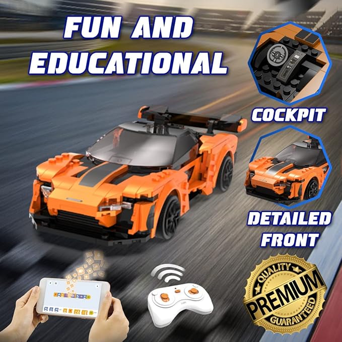 WISEPLAY STEM Remote Control Car Building Kit - STEAM Projects for Kids Ages 6-8 - Compatible with Legos for 7-9 Year Boys & Girls - STEM Building Toy for 7 Year Old Boys & Girls