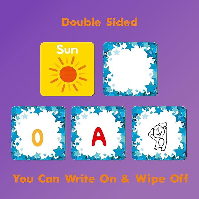 Hebayy CVC Word Matching Game, 72 PCS CVC Words Memory Matching Cards for Toddlers 36 Pairs Memory Cards Educational Toys for Preschool Boys & Girls 4 5 6 Years Old