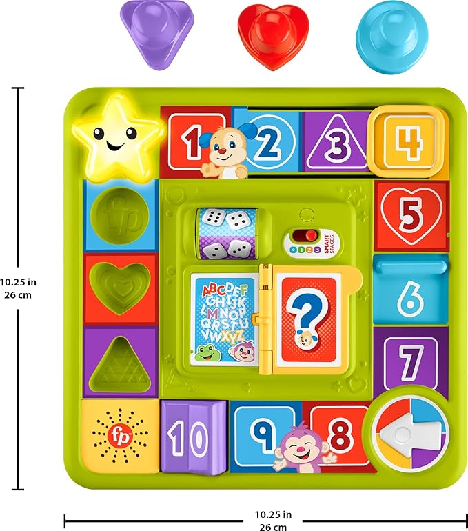 Fisher-Price Baby & Toddler Toy Laugh & Learn Puppy’s Game Activity Board with Smart Stages Learning Content for Infants Ages 9+ Months