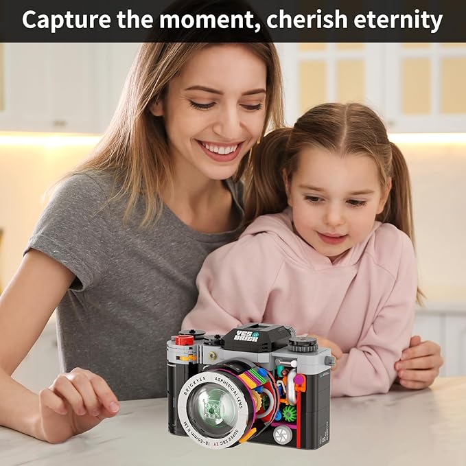 Retro Building Blocks Camera,Semi Mechanical Detachable Camera Toy Provide Photo Gifts for Boys and Girls Aged 8 and Above Who Enjoy Creativity(556pcs)