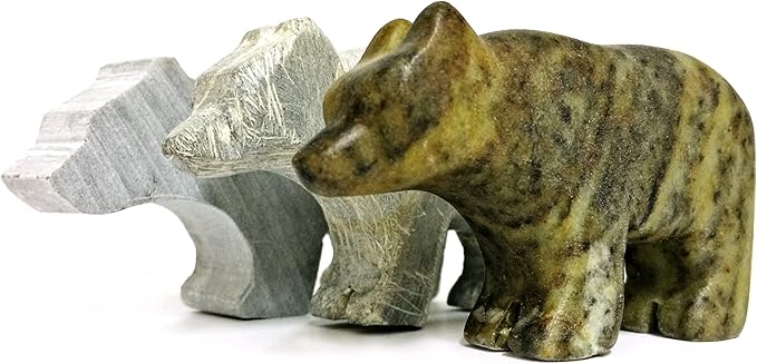 STUDIOSTONE CREATIVE DIY Arts & Crafts Carving Kit Kids Adults Bear Sculpture Soapstone