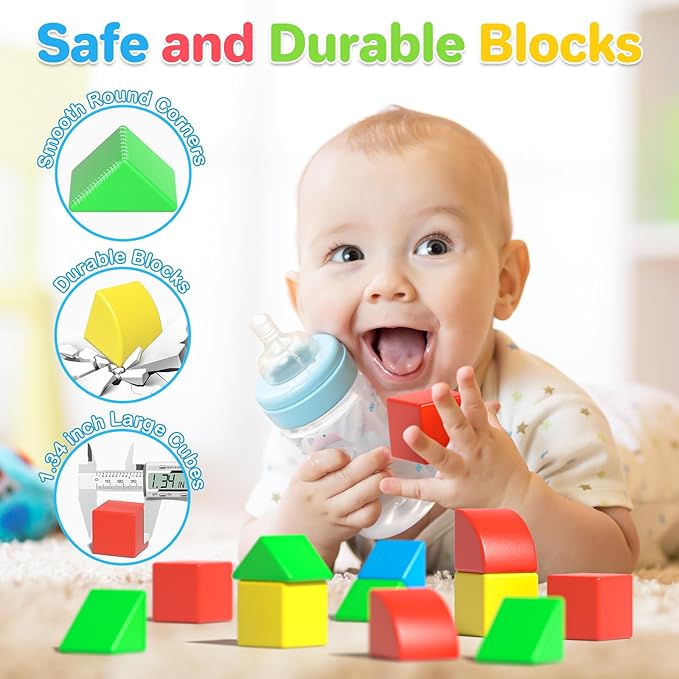 Magnetic Blocks Toddler Toys Educational Sensory Construction Magnet Building 1.34in Cubes Toy for Creative 3D STEM Learning, Montessori Gift for Ages 3+ Year Old Boys Girls Kids