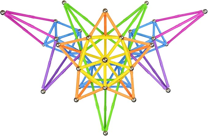 Veatree 150Pcs Magnetic Building Sticks Blocks Toys, Magnet Educational Toys STEM Toys for Kids and Adult, 3D Non-Toxic Building Toy with Storage Bag