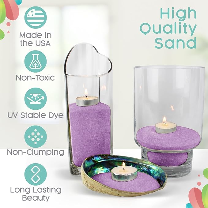 Wild Orchid Unity Sand, 1 LB (16 oz), Colored Sand for Weddings, Vase Filler, Home Décor, Craft Sand, Aquarium Sand, and More