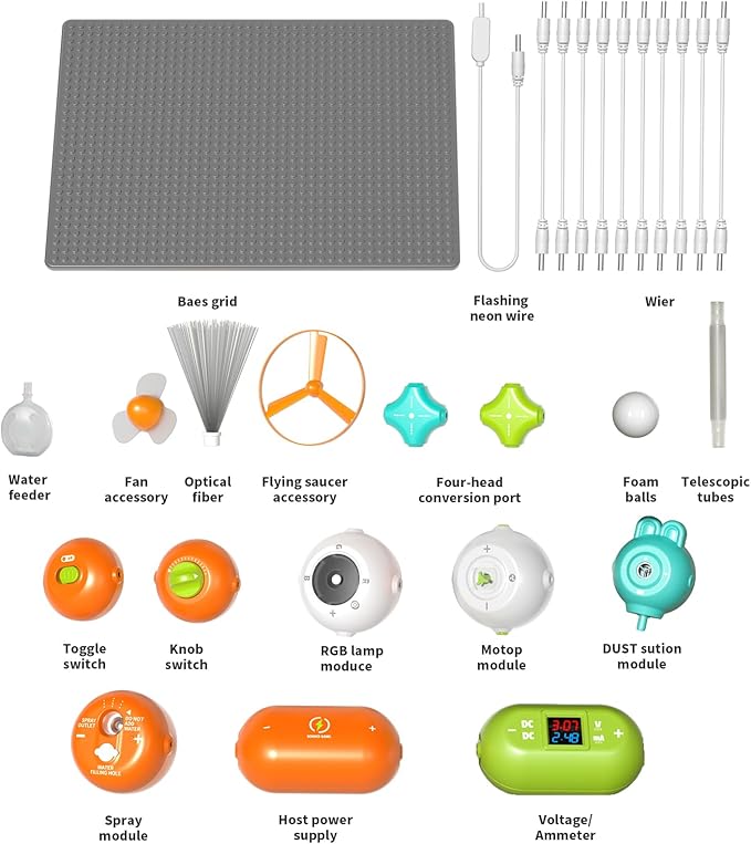 SNAEN Circuits Over 300 Projects Circuit Toy for Kids DIY Electronic Toy, 31 Circuit Parts, Science Game for Boys Girls, Educational Toys for Kids 3+