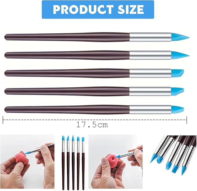 Diulazin 27-Piece Pottery Tool Set - Polymer Clay Sculpting Kit for Kids and Adults - Ideal for Pottery Craft, Dotting, Carving, Drawing, and Modeling