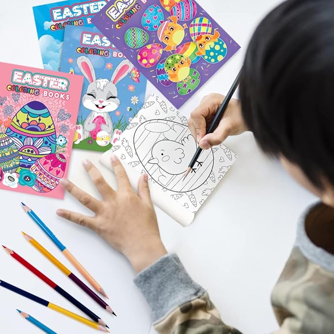 ArtCreativity Valentines Coloring Book for Kids for Kids Bulk, Pack of 20, 5" X 7" (Easter Coloring Books - 20 Pack)
