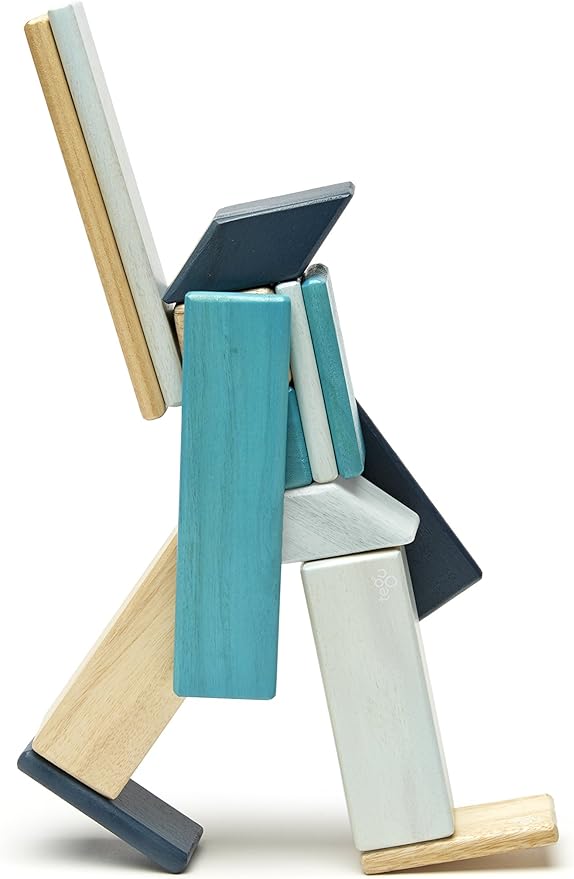 14 Piece Tegu Magnetic Wooden Block Set, Blues