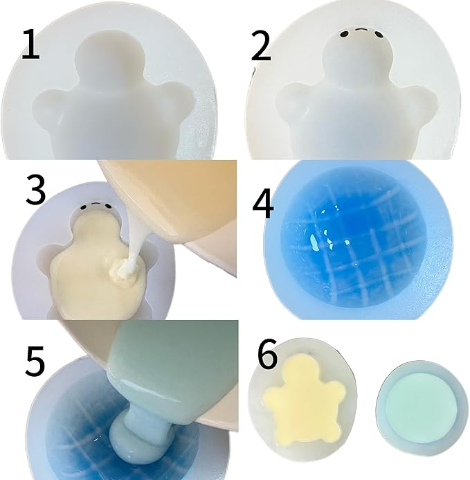 2 Sets Pineapple Bread Turtle Squishy Silicone Mold,Squishy Making Tool, Taba Molds, DIY Craft Resin Molds Soap Molds