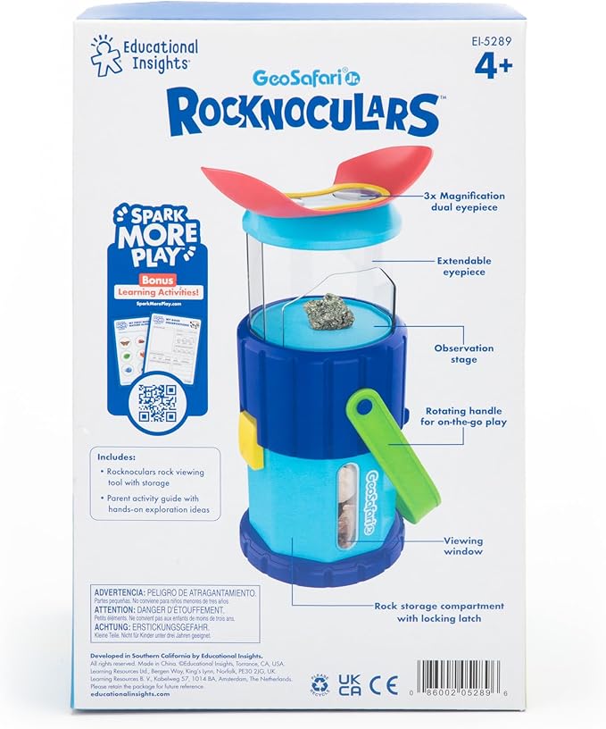 Educational Insights GeoSafari® Jr. Rocknoculars™ - Rock Microscope for Kids Ages 4+, Educational Science Kits for Toddlers