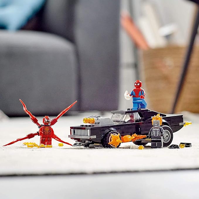 LEGO Marvel Spider-Man: Spider-Man and Ghost Rider vs. Carnage 76173 Collectible Building Toy for Kids, New 2021 (212 Pieces), Multicolor