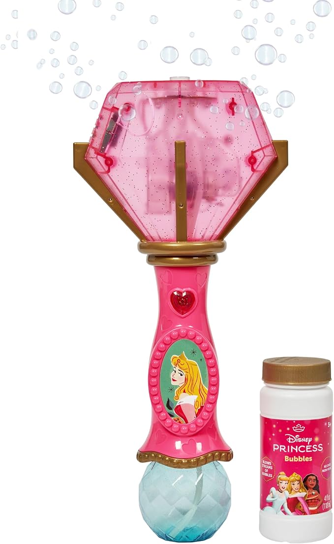 Little Kids Disney Princess Sleeping Beauty Aurora Light and Sound Musical Bubble Wand, Includes Bubble Solution