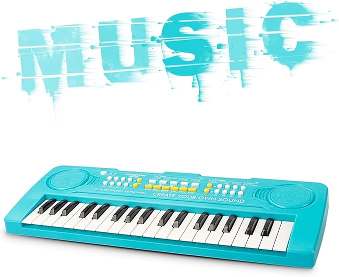 Kid Keyboard Piano - 37 Keys Toddler Keyboard Multifunction Music Educational Instrument Toy Electronic Piano for 3, 4, 5, 6, 7, 8 Girls and Boys (Blue)