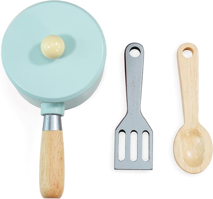 Le Toy Van - Colorful Wooden Honeybake Oven & Hob Pink Set | Wood Pretend Play Kitchen Toy Set | Girls and Boys Role Play Toy Kitchen Accessories