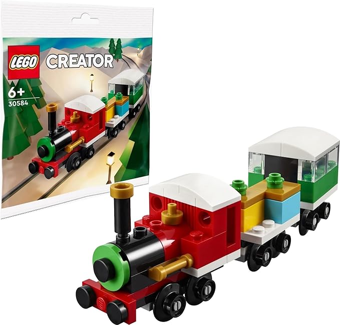 LEGO Creator 30584 Winter Holiday Christmas Train with Locomotive, Flatbed Wagon, and Carriage (73 Pieces)