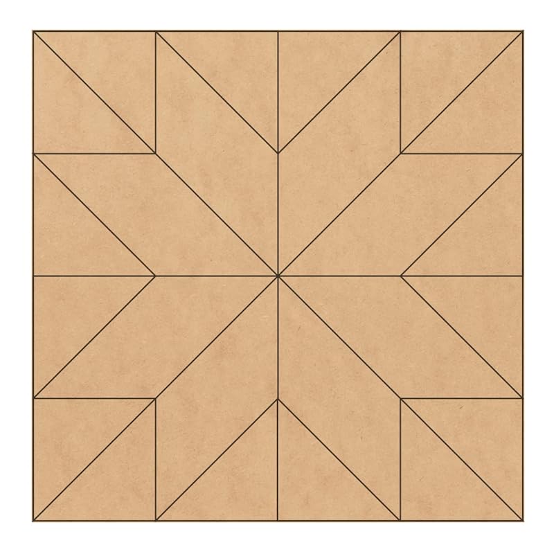 Unfinished Barn Quilt Square Wooden Sign, Country Decor Canvas Quilts Blocks (6 inches, Star of the Milky Way)