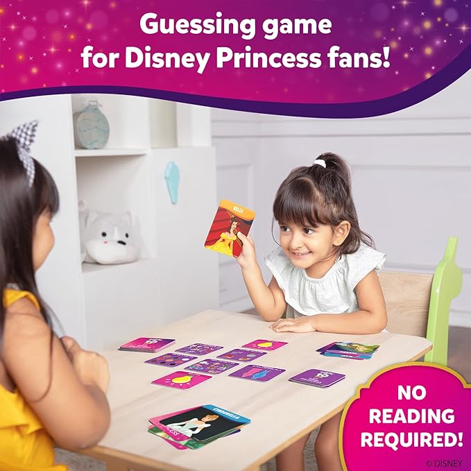 Skillmatics Card Game - Guess in 10 Junior Disney Princess for Kids, Girls, Boys Who Love Board Games, Cinderella, Ariel, Jasmine, Valentine's Day Gifts for Ages 3, 4, 5, 6, Travel Friendly