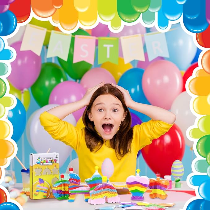 Vertintong 12 Sets Kids Sand Art Activity Kit for Birthday Party Favors Create Your Own Colored Sand Art Includes Sand Bottles with Funnels and Sticks, Bags of Sand for DIY Craft 1960s Party Favors