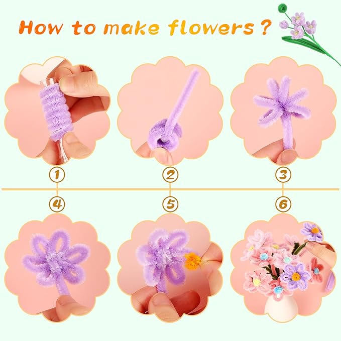 100Pcs Pipe Cleaners, Pipe Cleaners Craft, Crafting Creative Pipe Cleaners DIY Hand Arts for DIY Flowers Home Decorations Making/Fruit Green