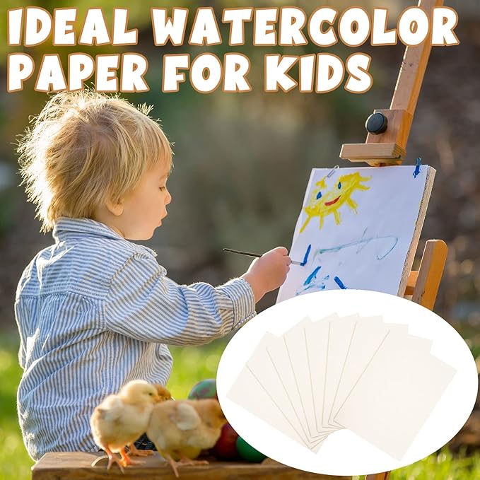 TaoBary 300 Pcs Watercolor Paper Sheet Bulk White Cold Press Paper Pack 110 lb 230 GSM Sketch Painting Watercolor Pad for Watercolorist Beginning Artists Adults Drawing Craft(9 x 12 Inch)