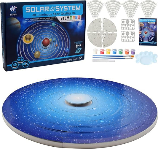 Solar System Model Kit, 3 in 1 Build and Paint Solar System for Kids, Arts and Crafts Science Kits for Kids Age 4-6-8-12, STEM Educational Space Toys for Christmas Birthday Gifts