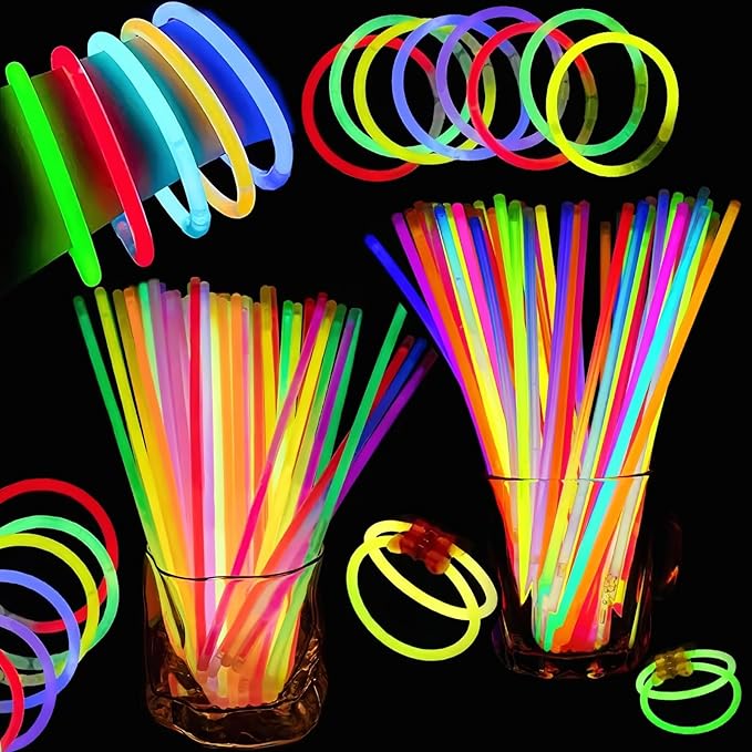 Valentines Day Gifts For Kids, 32 Packs Valentines Glow Sticks Bracelet Valentines Gifts Glow Necklaces for Valentines Day Gifts for Kids School Classroom Exchange Party Favors Supplies