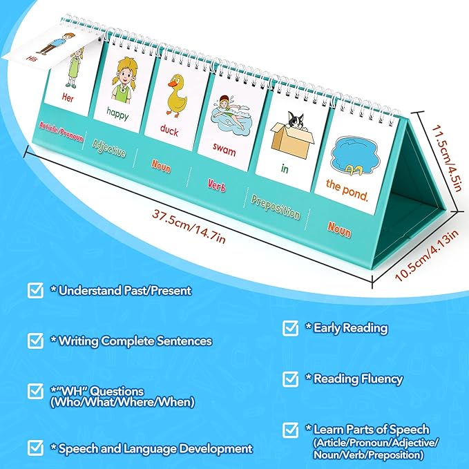 Aizweb Silly Sentence Building for Kids,Speech Therapy Learn to Read for Preschool Kindergarten 1st 2nd Grade Special Education Classroom Must Have,Homeschool Educational Toy Reading Learning Game