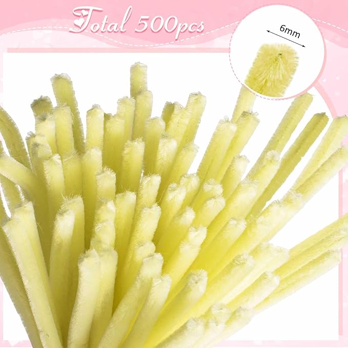 Peryiter 500 Pieces Pipe Cleaners Chenille Stems 12 Inch Craft Supplies Bulk for DIY Art and Craft Projects Creative Gift Wrapping Party Decorations(Pink Flower,12 Inch)
