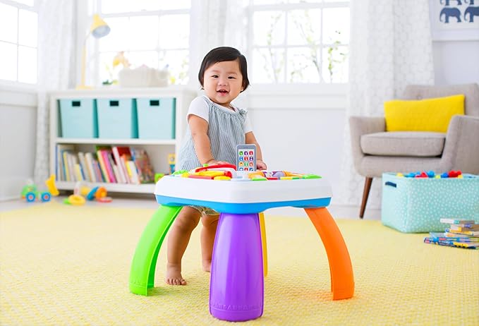 Fisher-Price Baby to Toddler Toy Laugh & Learn Around The Town Learning Activity Table with Music & Lights for Infants Ages 6+ Months (Amazon Exclusive)