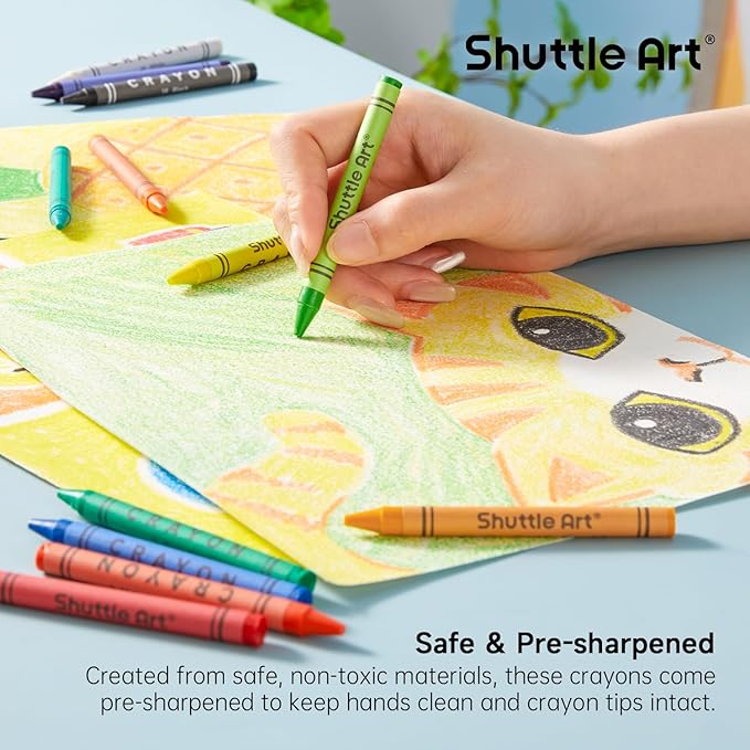 Shuttle Art Crayon Bulk Class Pack - 720 Count, 18 Assorted Colors with 40 Crayons per Color, Non-Toxic Bulk Crayon School Supplies for Teachers and Kids Arts & Crafts Supplies