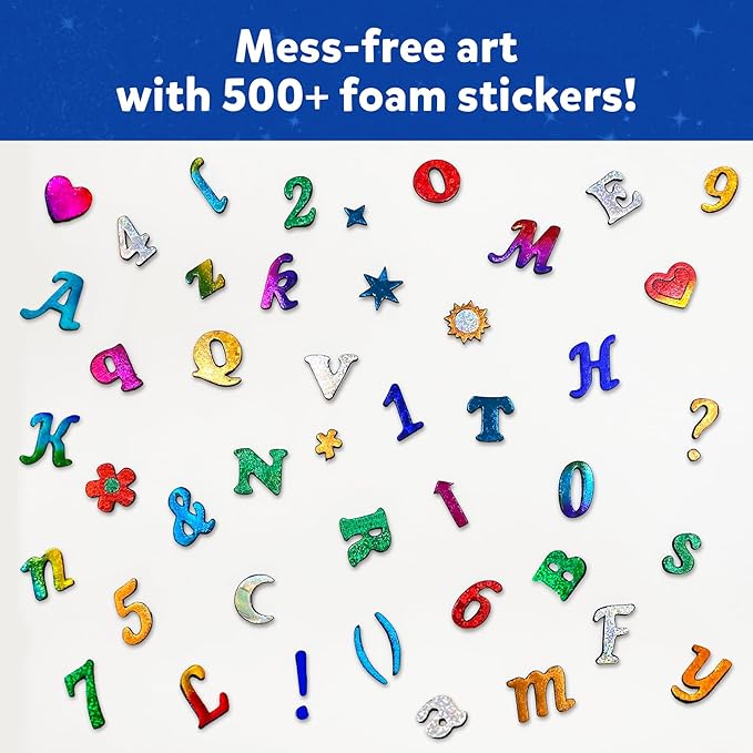 Skillmatics Art & Craft Activity - Foil Fun Letter & Number Stickers, Mess-Free Art, Project Kits, DIY Colorful Creative Activity, Gifts for Ages 5, 6, 7, 8, 9, and Up