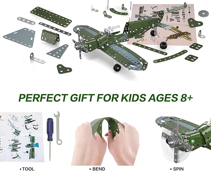 Lucky Doug Building Toys Model Airplane Set - DIY Building Stem Projects Toys for Kids Boys Ages 8-12, Assembly Science Toys for Model Fans