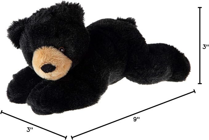 Wild Republic EcoKins Mini Black Bear Stuffed Animal 8 inch, Eco Friendly Gifts for Kids, Plush Toy, Handcrafted Using 7 Recycled Plastic Water Bottles (24807)