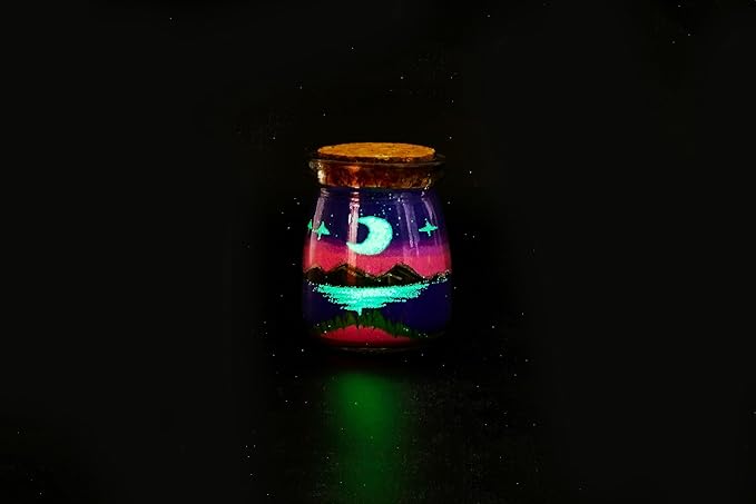 YUANLUGV Sand Art Bottles, Colored Sand with Luminous Sand Art Crafts Gift for Kids, Elegant and Exquisite Sand Art Craft Bottle,Gifts for Girls Boys Kids Women Birthday (E)