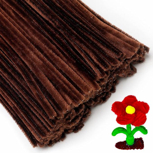 Eppingwin 200pcs Pipe Cleaners, Dark Coffee Pipe Cleaners Craft Supplies,Chenille Stems for DIY Arts Crafts Project(Dark Coffee)
