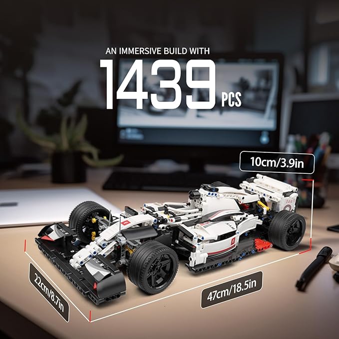 Mould King Technik Sports Car, Formula 1 Racing Car Building Blocks Kit, 1235 Pcs Collectible F1 Car Model Toys for Kids, Boys, Adult(Static Version)