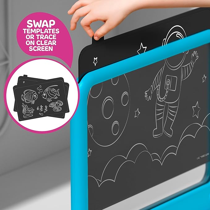 Discovery™ Deluxe Light Designer 6-In-1 Art Board – Includes 3D Glasses, 6 Washable Markers, Templates, 12 Light Modes| Kids Drawing Tablet, LED Scribble Doodle Electronic Drawing Pad Activity Toy Set