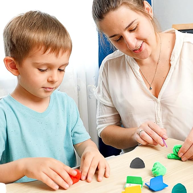 Poen Air Dry Clay Kit Multi Colors Ultra Light Modeling Clay for Kids DIY Safe Soft Clay with Sculpting Tool Back to School Gift for Kids Adults Artists Art Crafts(96 Pcs)