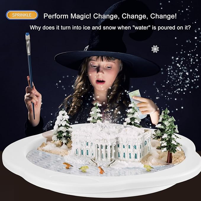 Snow Making Experiment Kits, Snow Making Fun Science Kits for Kids, DIY Educational Painting 3D Snow Scene Science Experiment Kit Snow Making Experiment Scene Painting DIY Model Science Toys-3002
