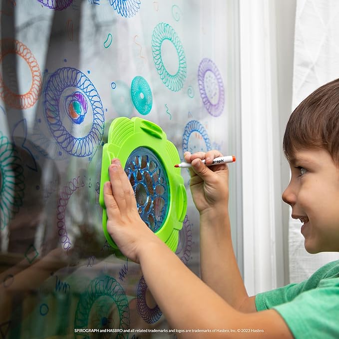 Spirograph — Window Designer — Art and Craft Kit for Kids — Design on Windows and Mirrors — Easy-to-Clean — for Ages 7+