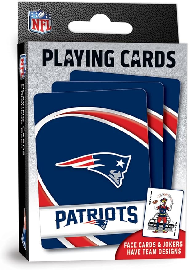 Masterpieces Family Games - NFL New England Patriots Playing Cards - Officially Licensed Playing Card Deck for Adults, Kids, and Family