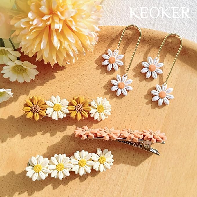 KEOKER Spring Polymer Clay Cutters - 11 Cutters for Polymer Clay Earrings, Flower Clay Earring Cutters